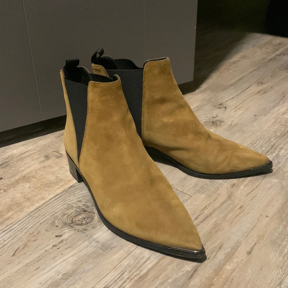 Acne Suede Pointed Toe Chelsea Boots